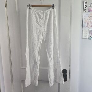 Frankies Bikinis Daisy Eyelet Low Rise Pant White